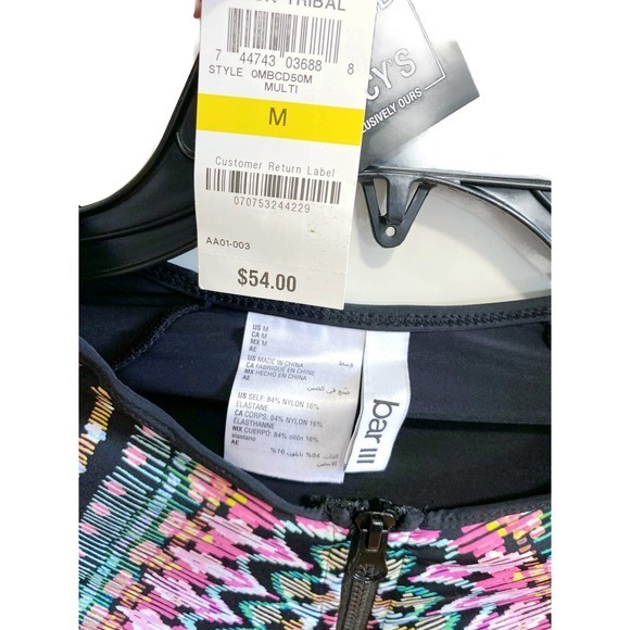 LAST ONE~Bar Iii Printed Long Sleeve Rash Guard~Neon Tribal - Picture 7 of 7